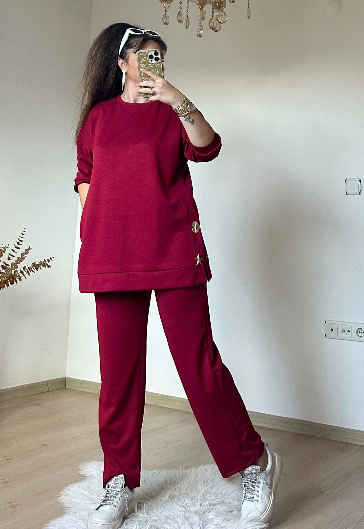 Denız Yıldızı Aksesuarlı Takım Bordo