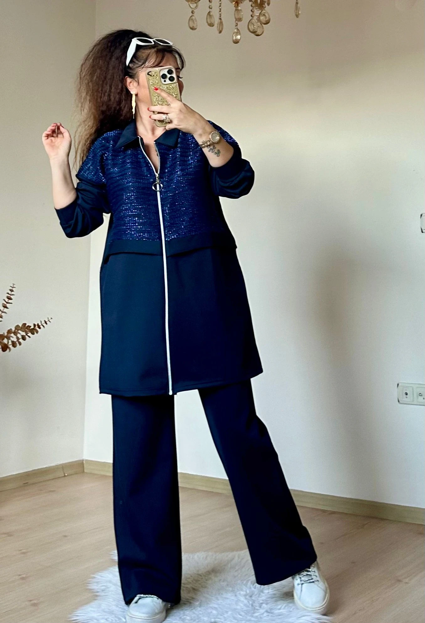 Fermuarlı Üst Sımlı Takım Lacivert