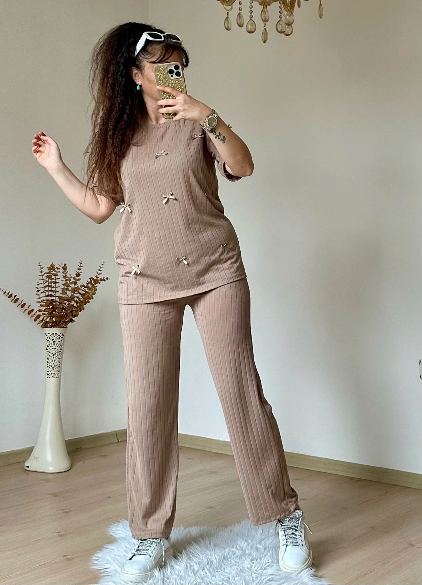 Kaşkorse Kurdele Takım Bej