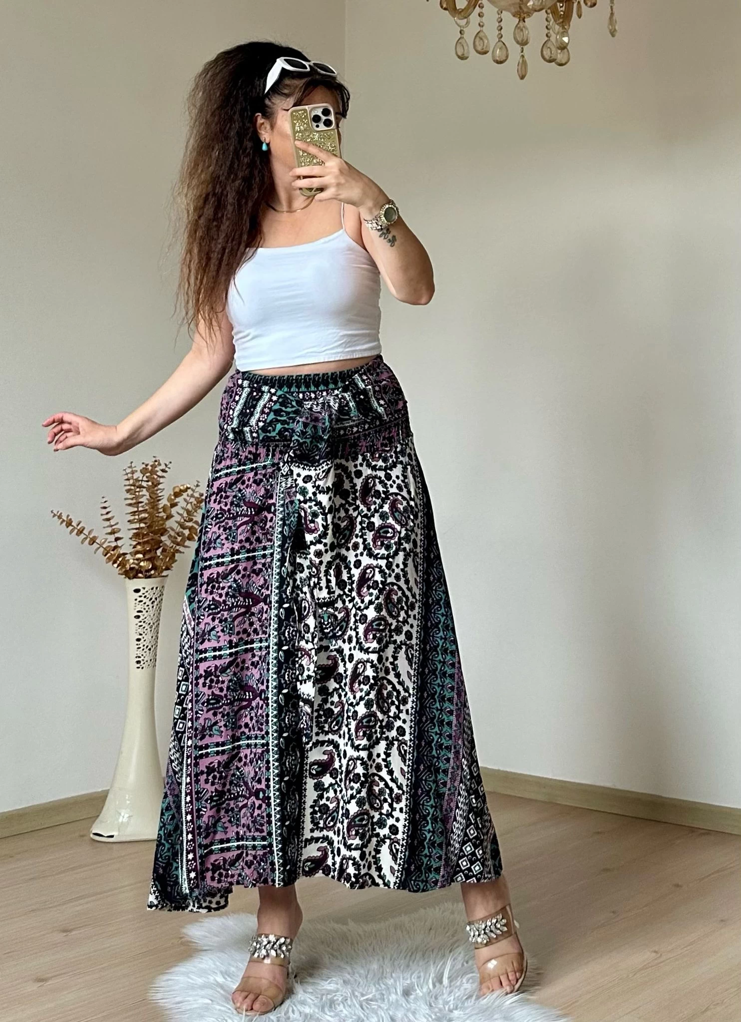 Kilim Desen Etek Lila