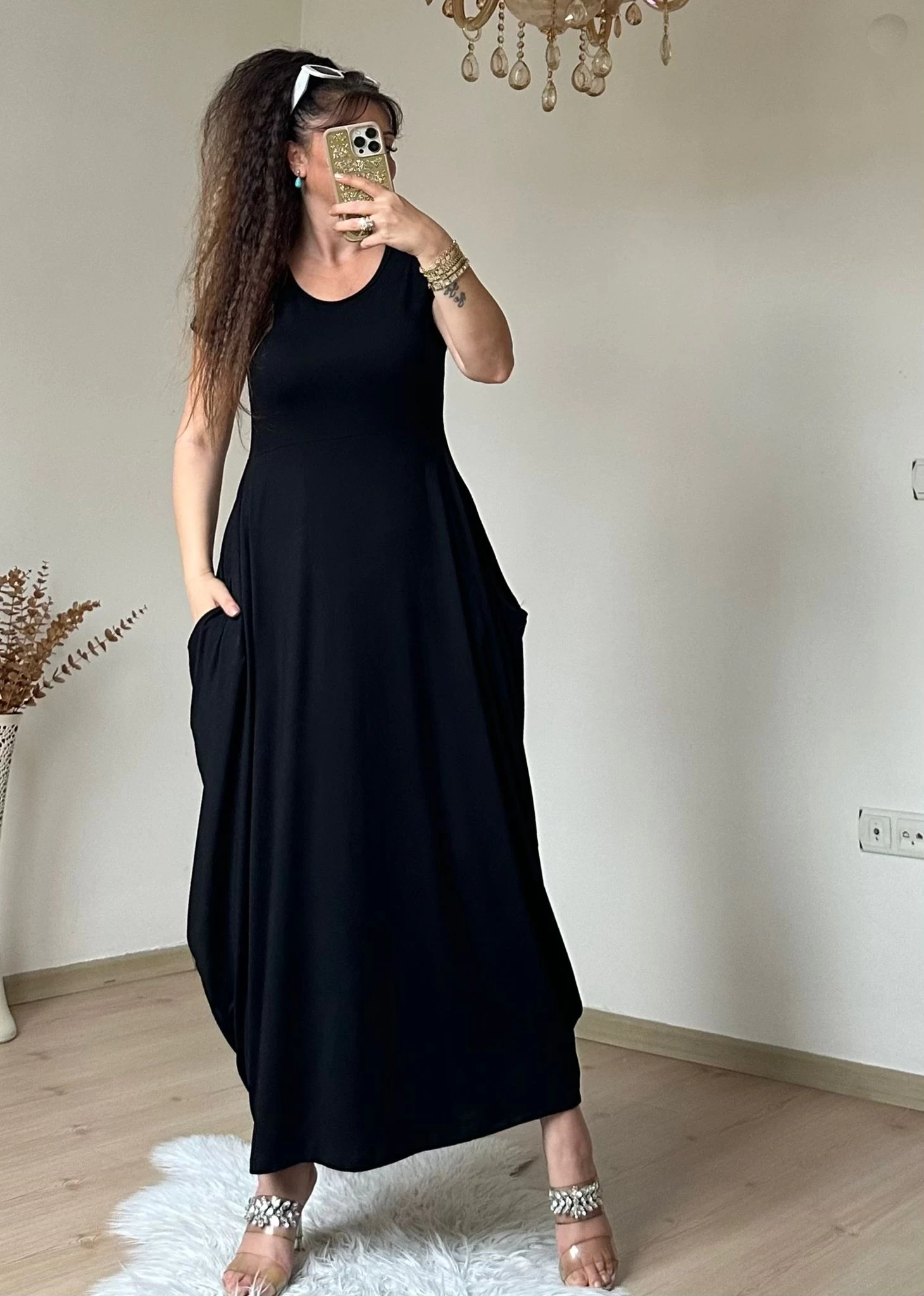 Short Sleeve Pocketed Baggy Dress