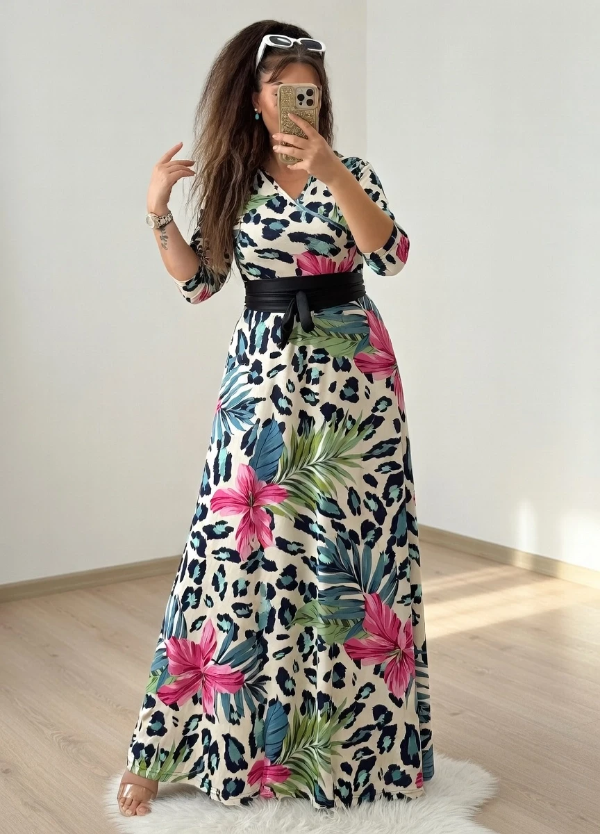 Tam Boy Pembe Manolya Desen Elbise