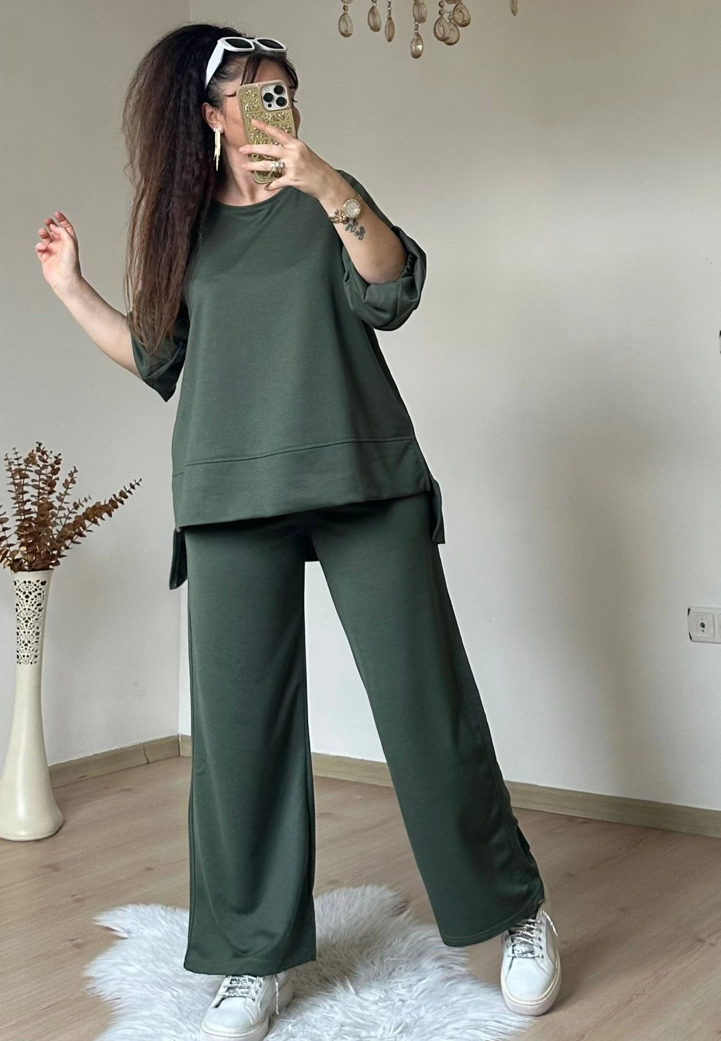 Yan Yırtmaçlı Spor Takım Haki