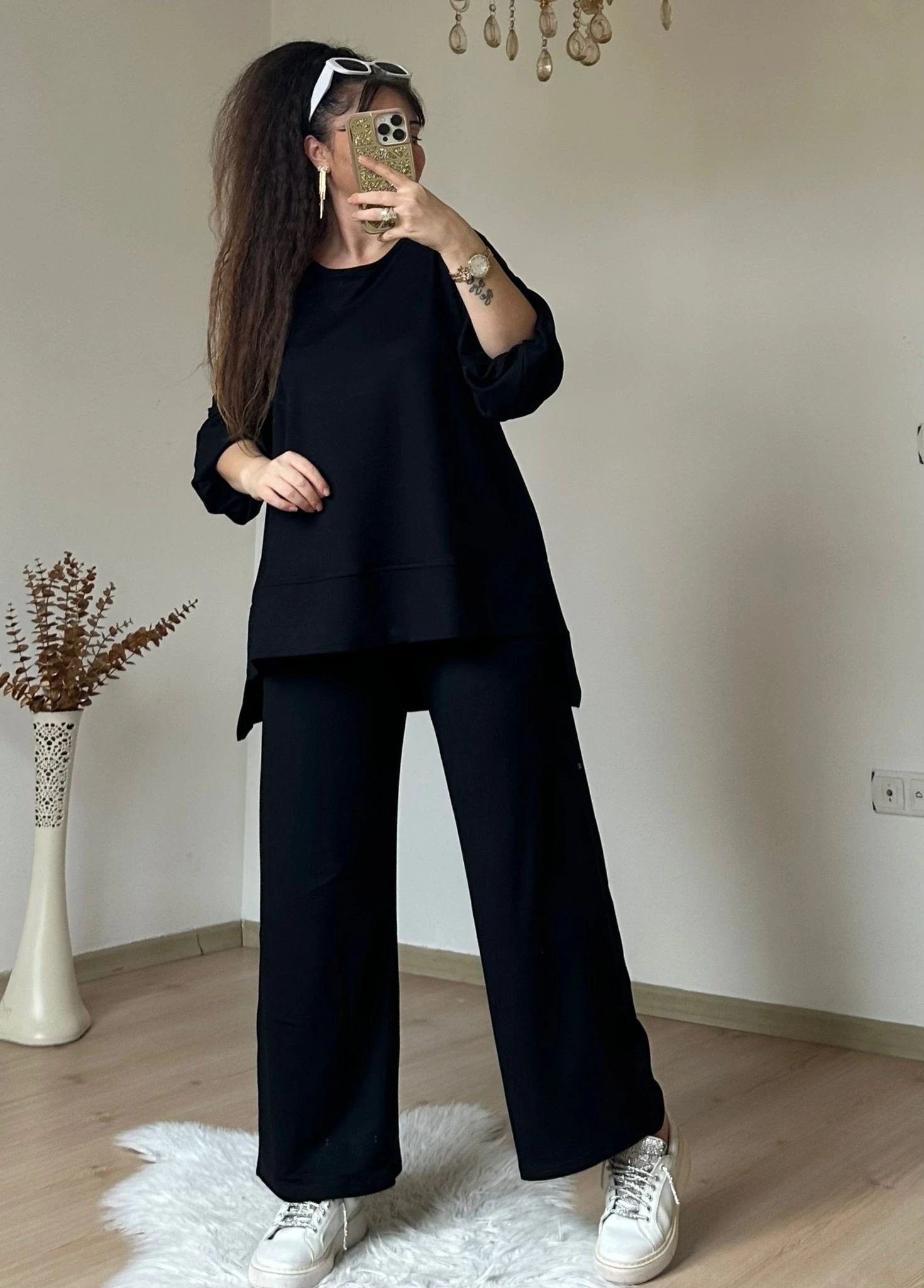 Yan Yırtmaçlı Spor Takım Siyah