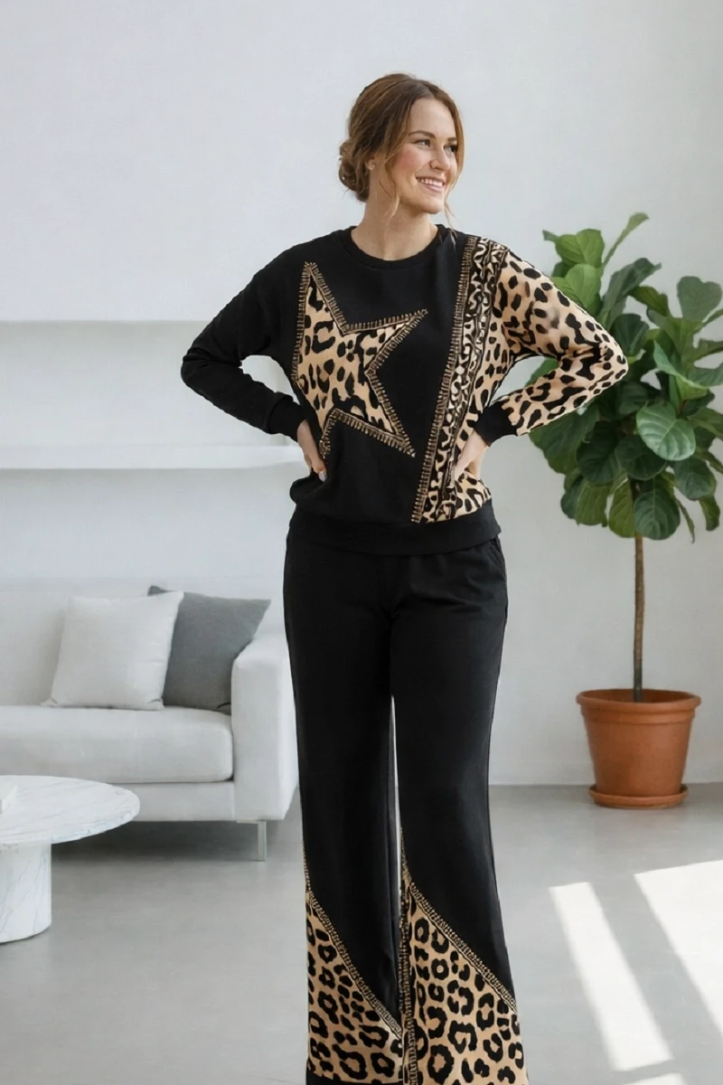 Yıldızlı Leopar Takım Anne