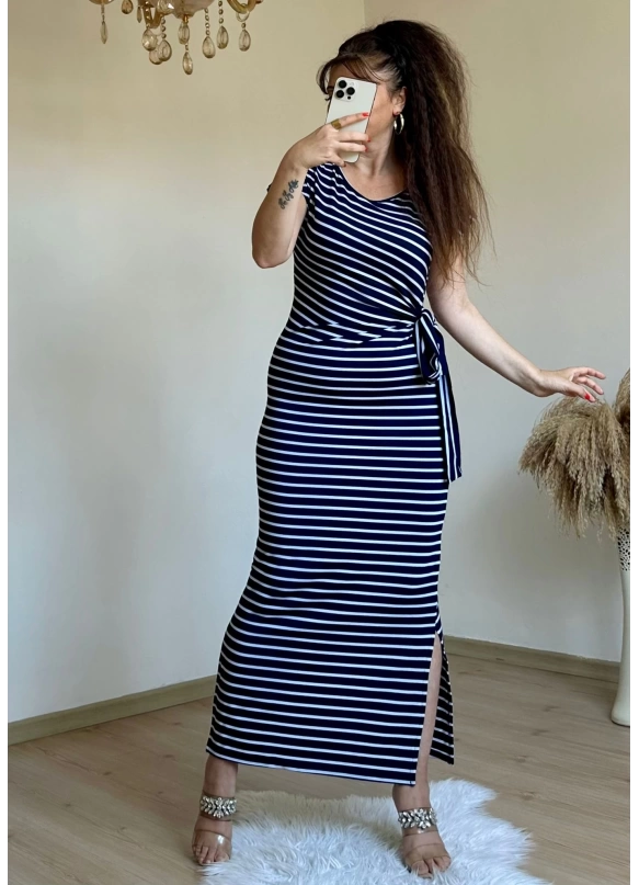 Navy Striped Dress