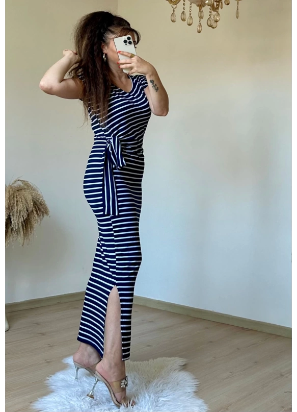 Navy Striped Dress