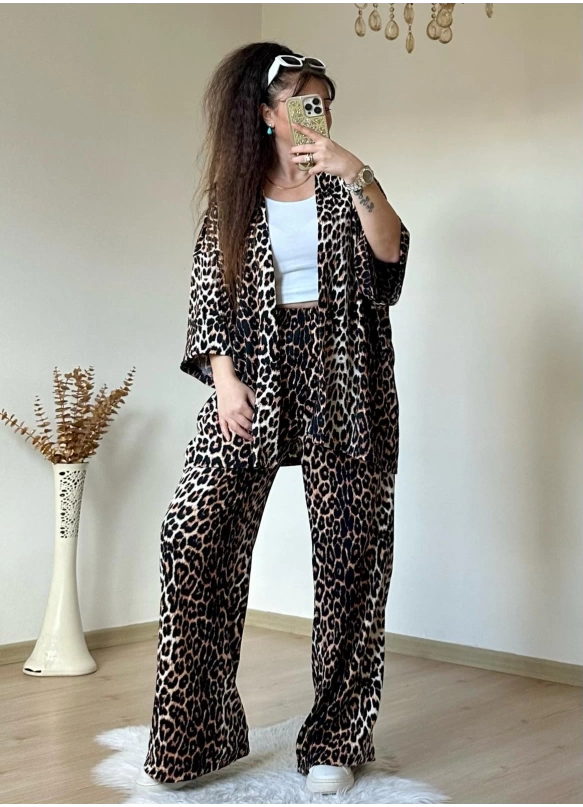 Leopar Kimono Takım