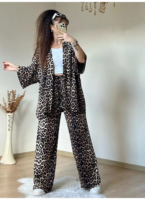 Leopar Kimono Takım