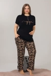 Leopar Desenli Büyük Beden Bayan Pijama