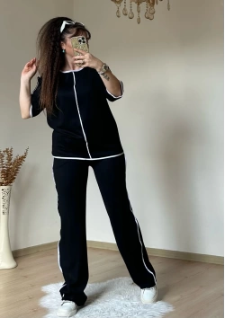Beyaz Çızgılı Siyah Takım