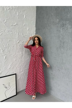 Kırmızı Kareli Cepli Gömlek Elbise