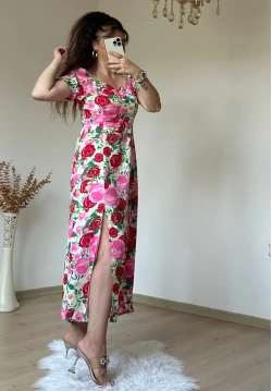 Kiss Collar Pink Floral Dress