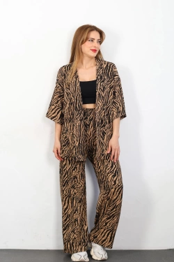 Zebra Desen Otantik Kimono Takım