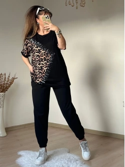 Yan Leopar Taşlı Takım