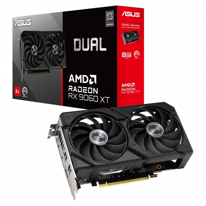Asus Dual-rx9060xt-8g, 8gb, 128bit, Gddr6, 1xhdmı, 2xdp, Gamıng Ekran Kartı