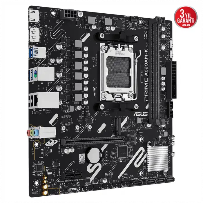 Asus Prıme A620am-k, 2xddr5, 1x M.2, Dp, Hdmı, Am5 Soket Anakart