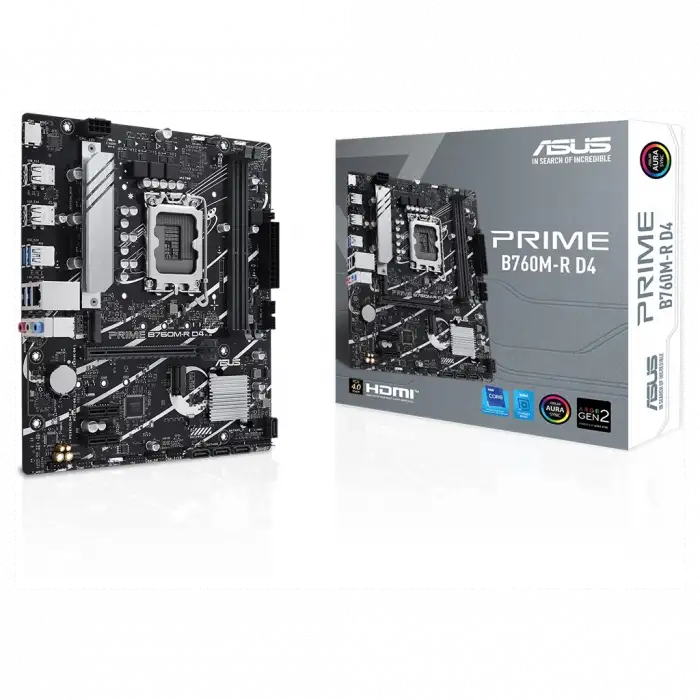 Asus Prıme B760m-r D4, 2xddr4, 2x M.2, Hdmı, 12-13-14.nesil, Lga1700 Soket, Anakart