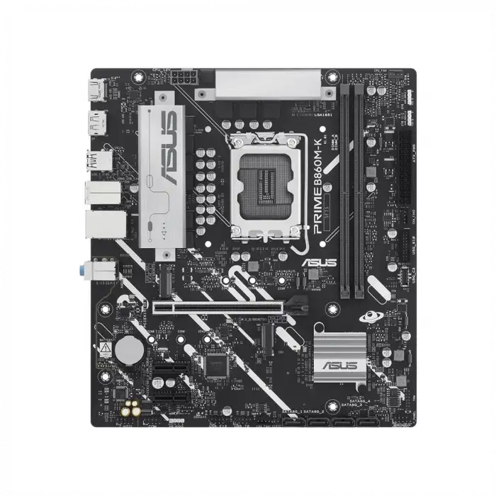 ASUS PRIME B860M-K, 8800MHz, 2xDDR5 2xM.2, HDMI, DP, Intel Core Ultra CPU(Seri 2), LGA1851 Soket Anakart