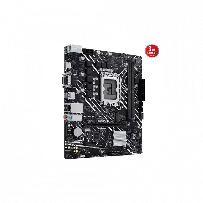 Asus Prıme H610m-d, 2xddr5, M.2, D-sub, Hdmı, Rs232 Port, 12-13.14.nesil, Lga1700 Soket, Anakart