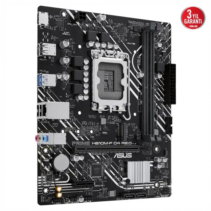 Asus Prıme H610m-f D4 R2.0, 2xddr4, M.2, Hdmı, 12-13.14.nesil, Lga1700 Soket, Anakart
