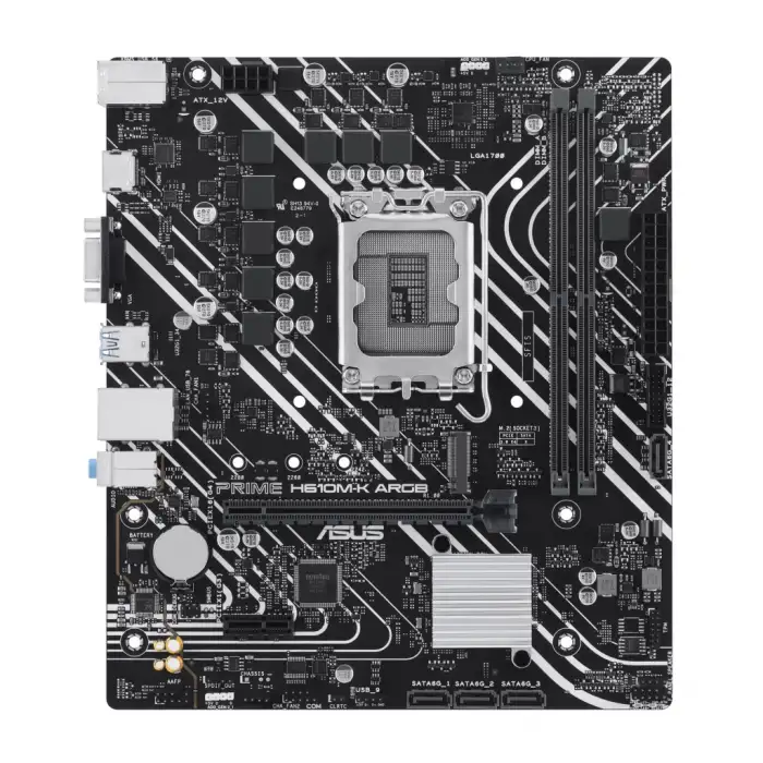 Asus Prıme H610m-k Argb, 2xddr5, M.2,d-sub, Hdmı,12-13.14.nesil, Lga1700 Soket, Anakart