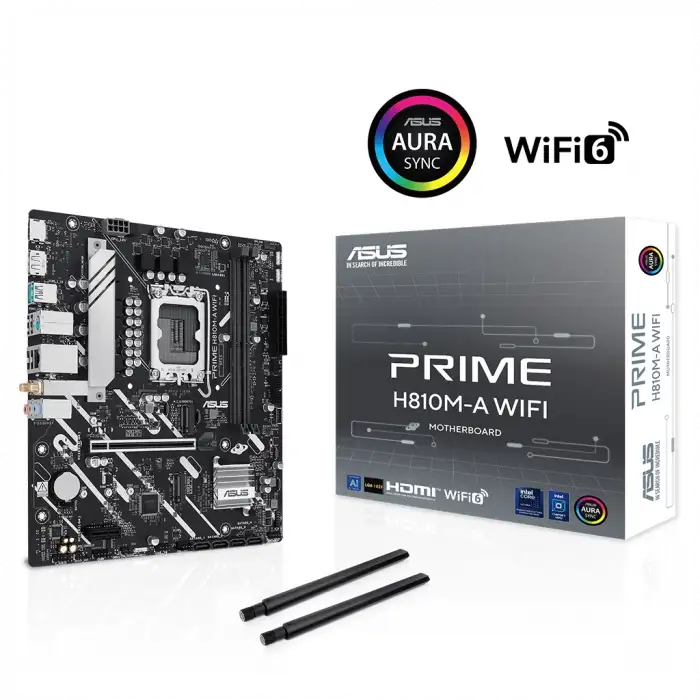 Asus Prıme H810m-a Wıfı, 2xddr5, 2x M.2, Hdmı, Dp, Wi-fi 6, Bluetooth 5.3, Intel Core Ultra Cpu(seri 2), Lga1851 Soket, Atx Anakart