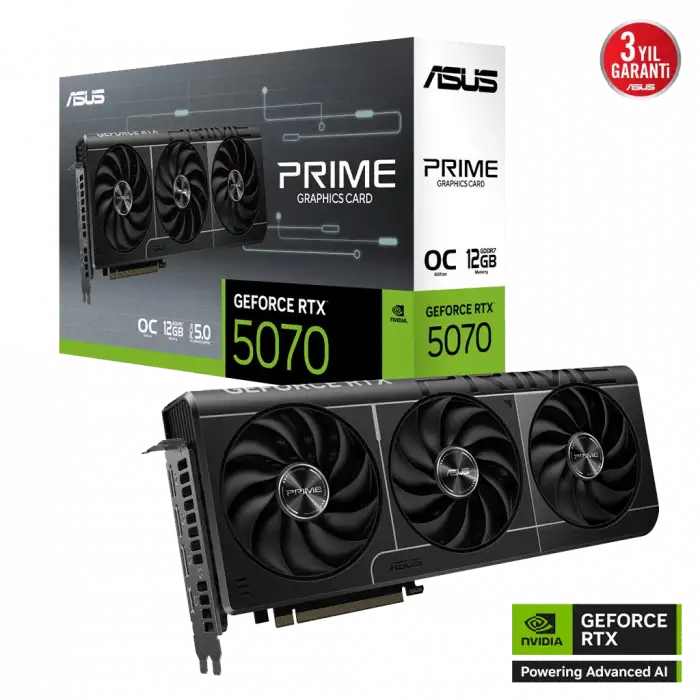 Asus Prıme-rtx5070-o12g, 12gb, 192bit, Gddr7, 1xhdmı, 3xdp Gamıng Ekran Kartı