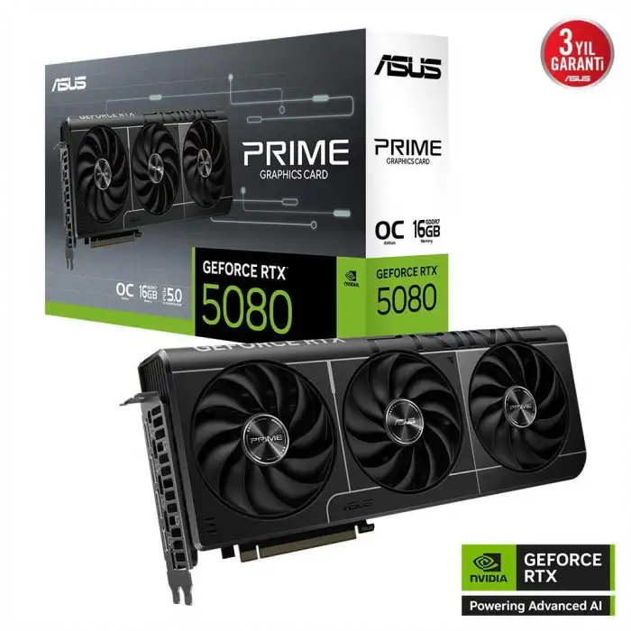 Asus Prıme-rtx5080-o16g, 16gb, 256bit, Gddr7, 1xhdmı, 3xdp Gamıng Ekran Kartı