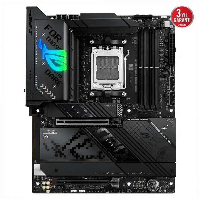 Asus Rog Strıx X870-f Gamıng Wıfı, 4xddr5, 4xm.2, Hdmı, Dp, Type-c, Wi-fi 7, Bluetooth V5.4, Am5 Soket Gamıng Anakart