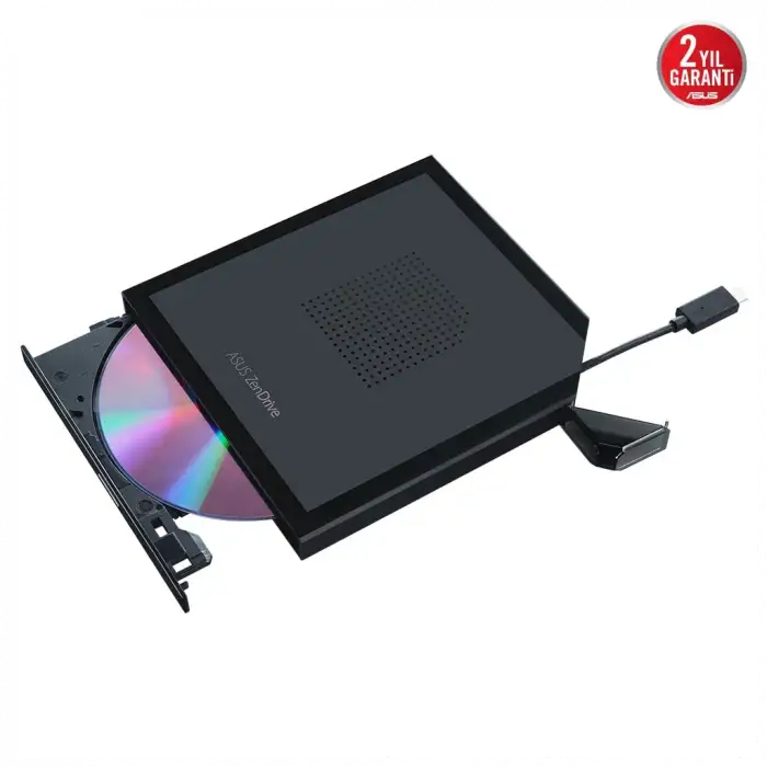 Asus Sdrw-08v1m-u Zendrive, Usb Type-c External, Siyah, Slim, Optik Okuyucu/yazıcı
