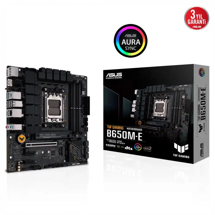 Asus Tuf Gamıng B650m-e, 4xddr5, 2x M.2, Hdmı, 2xdp, Type-c, Am5 Soket Gamıng Anakart