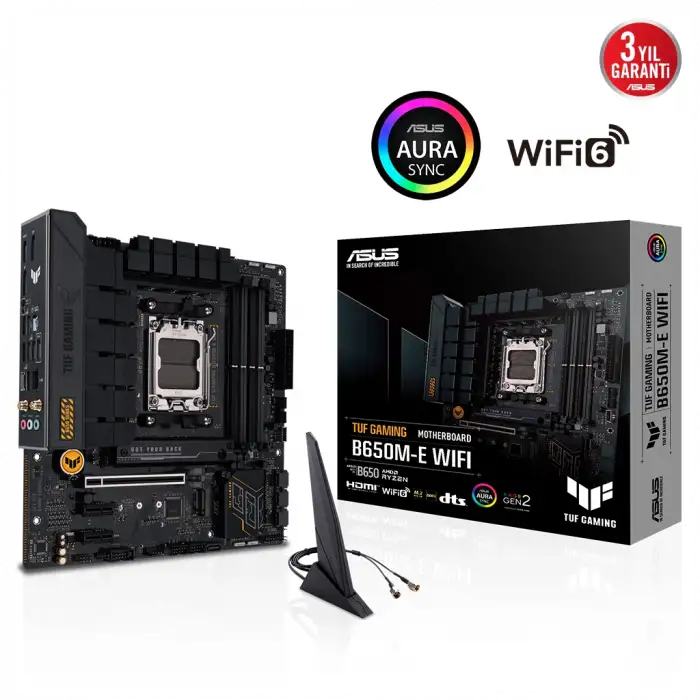 Asus Tuf Gamıng B650m-e Wıfı, 4xddr5, 2x M.2, Hdmı, Dp, Type-c, Wi-fi 6, Bluetooth V5.2, Am5 Soket Gamıng Anakart