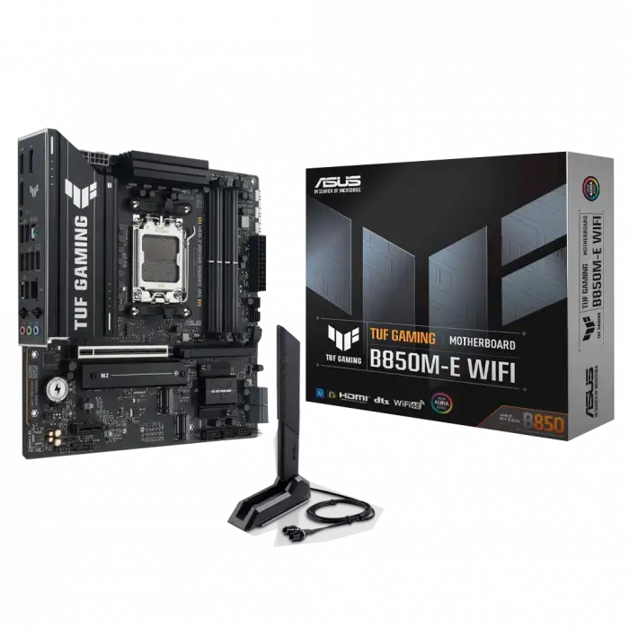 Asus Tuf Gamıng B850m-e Wıfı, 4xddr5, 3x M.2, Hdmı, Dp, Type-c, Wi-fi 6e, Bluetooth V5.3, Am5 Soket Gamıng Anakart