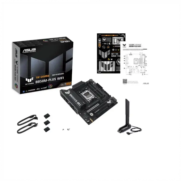 Asus Tuf Gamıng B850m-plus Wıfı, 4xddr5, 3x M.2, Hdmı, Dp, Type-c, Wi-fi 6e, Bluetooth V5.3, Am5 Soket Gamıng Anakart