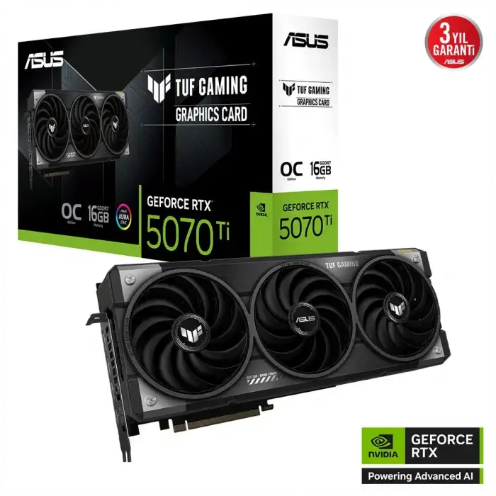 ASUS TUF-RTX5070TI-O16G-GAMING, 16Gb, 256Bit, GDDR7, 2xHDMI, 3xDP GAMING Ekran Kartı