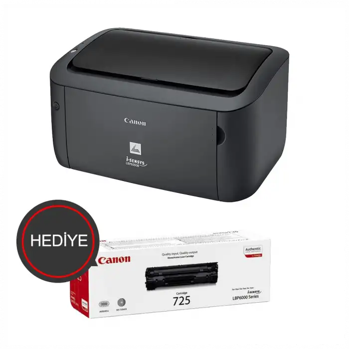 Canon İ-sensys Lbp6030b, Lazer Yazıcı (siyah), Orjinal 1adet Crg725 Toner Hediyeli (dakikada 18 Sayfa) Orijinal Tonerli