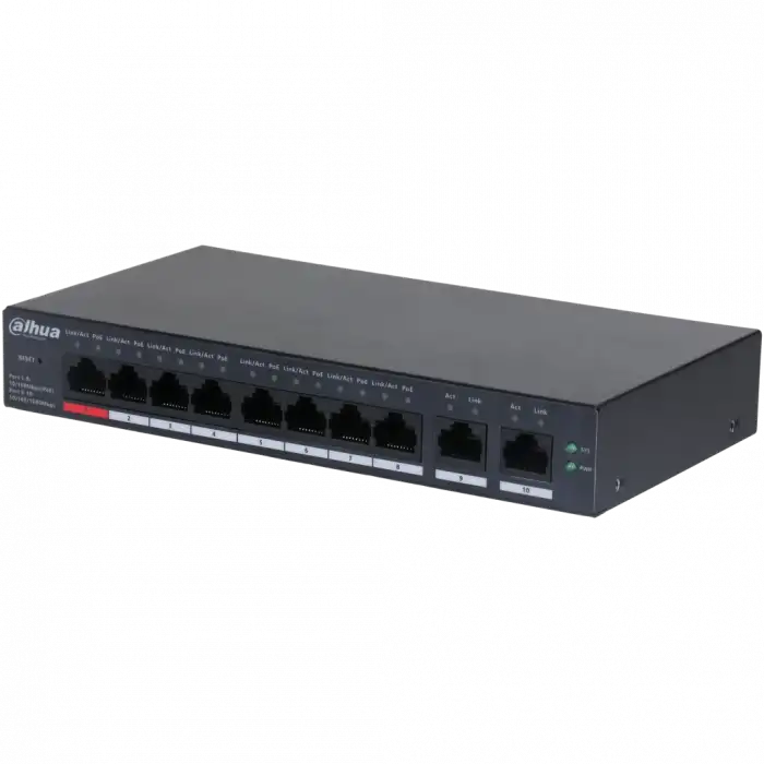 Dahua Cs4010-8et-110, 8 Port, Megabit, Poe 110w, 2 Port Uplink, Cloud Yönetilebilir, Switch
