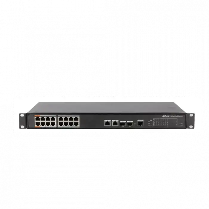Dahua Pfs4218-16et-240-v2, 16 Port, Megabit, Poe 240w, 2 Port Gigabit Uplink, 2 Port Gigabit Combo Sfp, Yönetilebilir, Rack Mount  Switch