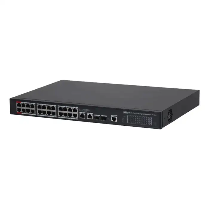 Dahua S4228-24gt-360, 24 Port, Gigabit, Poe 365w, 2 Port Gigabit Uplink, 2 Port Gigabit Combo Sfp,  Longe Range 250mt, Cloud Yönetilebilir, Switch