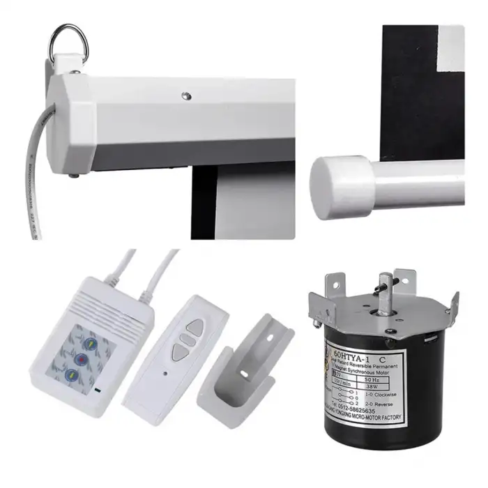 Everest Epp-240, 240x200, Motorlu, Projeksiyon Perdesi, Uzaktan Kumandalı, Arkası Siyah Fonlu, Duvar Ve Tavana Asılabilir