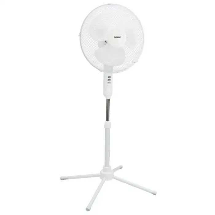 Everest Fan10, Beyaz, Ecowind, 3 Kademeli Hız, 40cm 3 Kanat Pervane Ve Çerçeve, 45w, Otomatik Salınım, Yükseklik Ayarlı Vantilatör