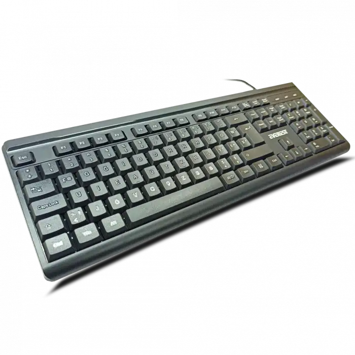 Everest Kb-741f, Usb Kablolu, Türkçe F,  2 Metre Bakır Kablolu, Standart Klavye (siyah)