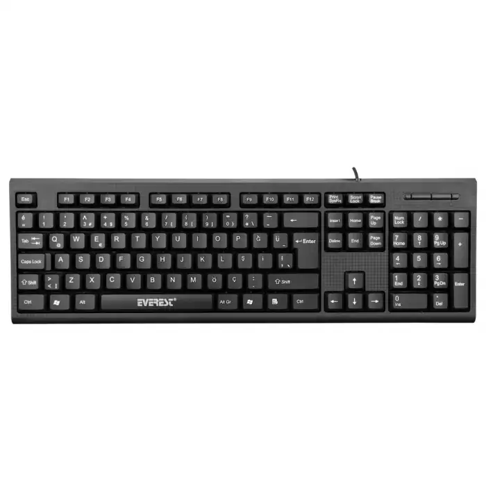 Everest Kb-871u, Usb Kablolu, Türkçe Q,  Standart Klavye (siyah)