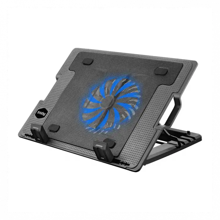 Frısby Fnc-35st 14cm Fan, 10-17 Notebook Soğutucu, 5 Kademeli Stand, Mavi Ledli (siyah)