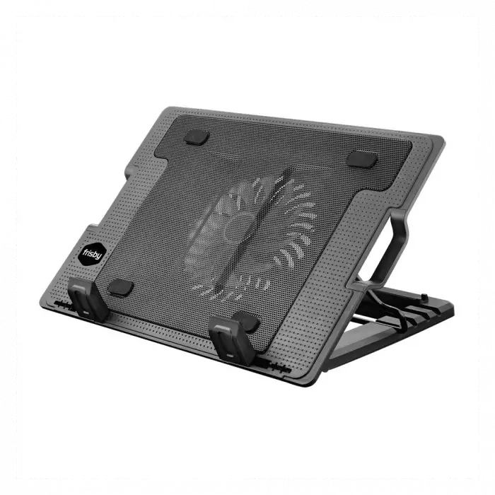 Frısby Fnc-35st 14cm Fan, 10-17 Notebook Soğutucu, 5 Kademeli Stand, Mavi Ledli (siyah)