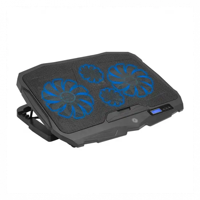 Frısby Fnc-5230st (2x12,5cm 2x7cm) 4 Fan, 10-17 Notebook Soğutucu, 5 Kademeli Stand, 3 Farklı Program, Ayarlanabilir Hız, Mavi Ledli (siyah)