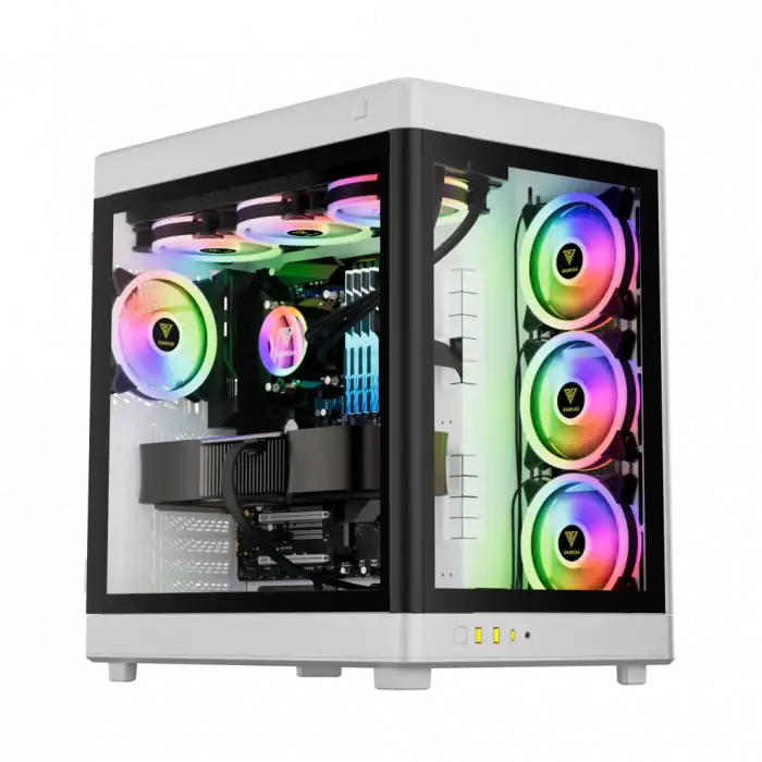 Gamdıas Neso P1, 850w, 80+bronze, Tempered Glass, Type-c, Atx, White Edition, Akvaryum Tipi, Gamıng Kasa
