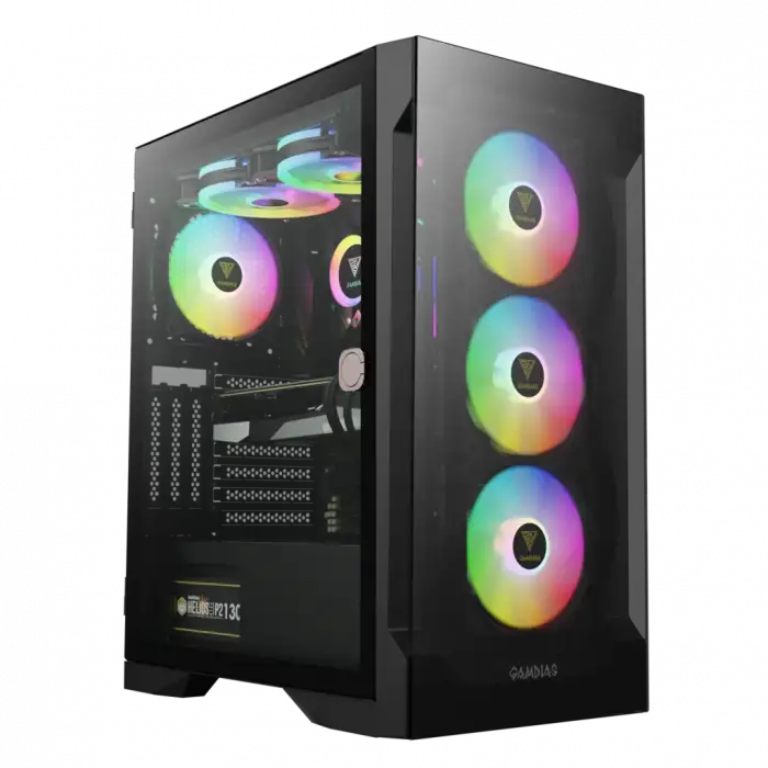 Gamdıas Talos E2 Elite, 850w, 80+ Bronze, Tempered Glass, Argb, Atx Gamıng Kasa