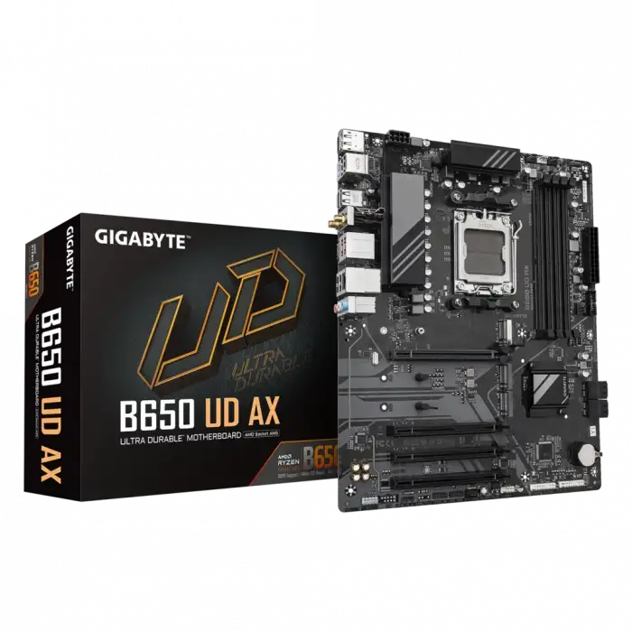 Gıgabyte B650 Ud Ax, 4xddr5, 3xm.2, Dp, Hdmı, Type-c, Wi-fi 6e, Bluetooth V5.3, Am5 Soket Gamıng Anakart
